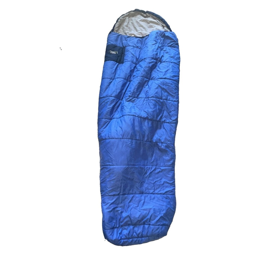 Vintage L.L.Bean Sleeping Bag Blue Quallofil Insulated Made USA 1980s 81 X 29